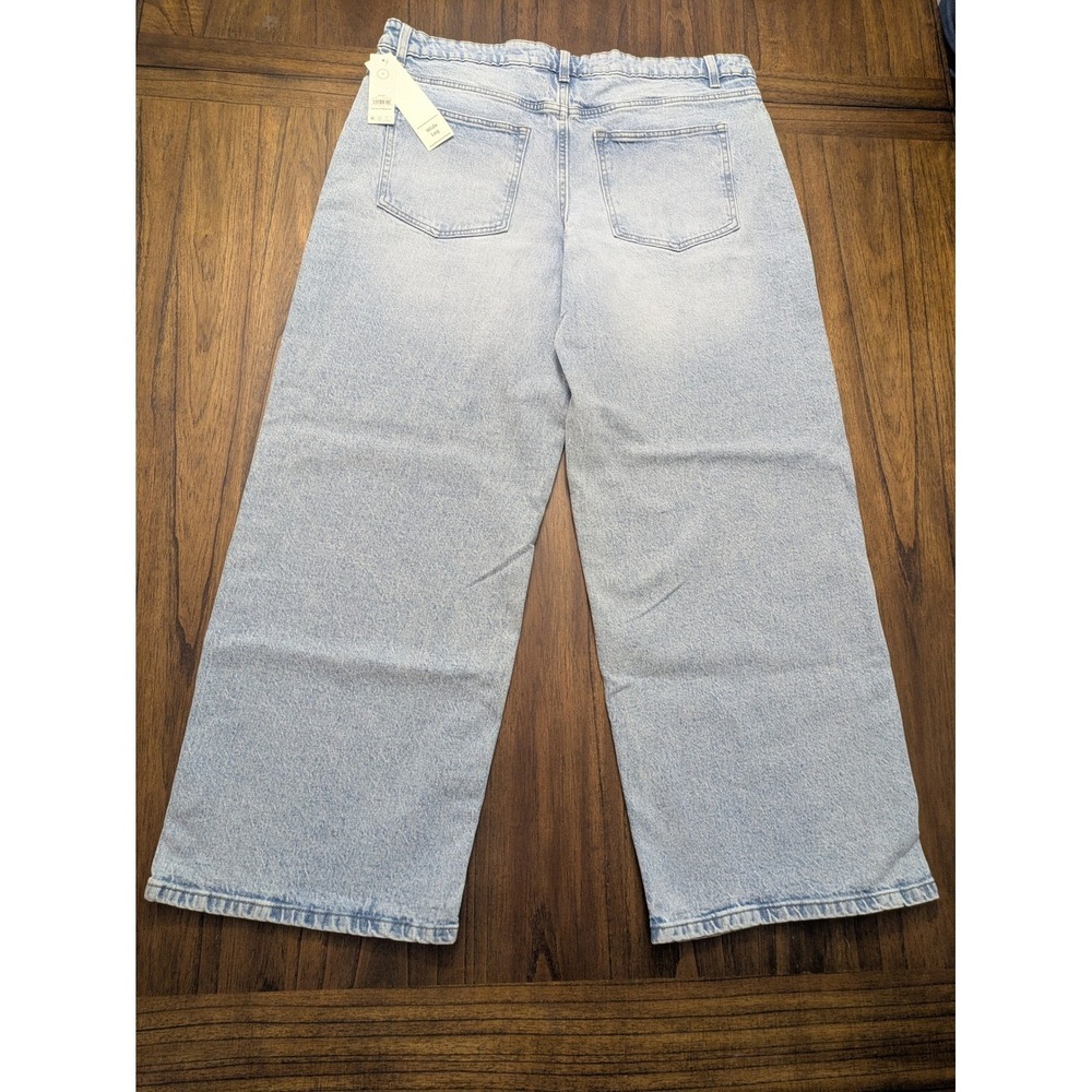 No Boundaries Wide Leg Jeans Light Wash Blue Pink Bow Coquette Denim Size 14 NEW - Picture 2 of 5